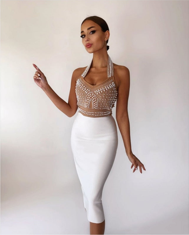 Bodycon jurk met parels