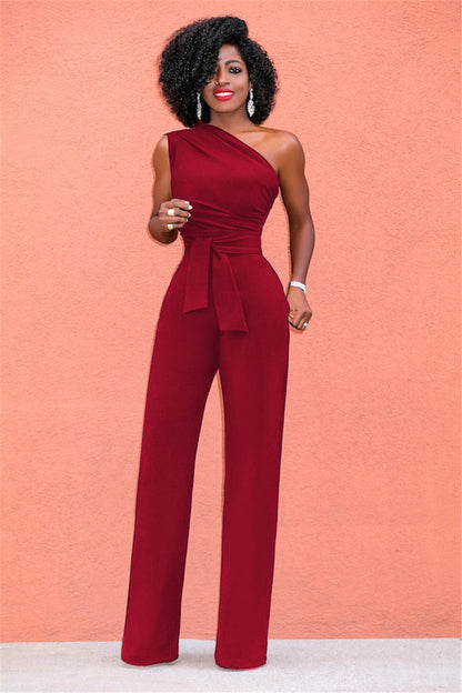 One shoulder jumpsuit