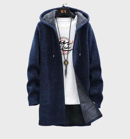 Harry - warm fleecejack met capuchon, zakken en rits over de hele lengte