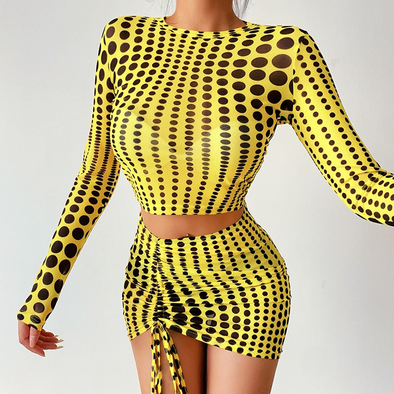 Two piece set geel/ zwart