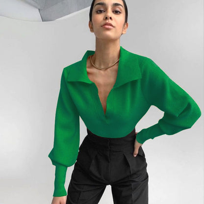 Groene trui met kraag