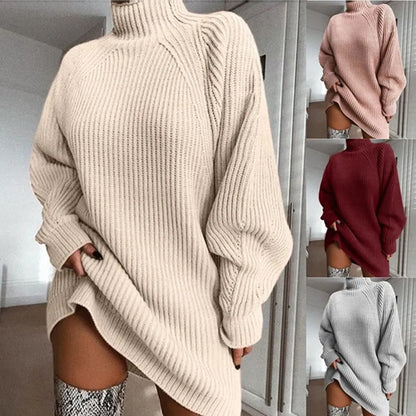 Olivia | Comfortabele Jurk - Sweater met Col