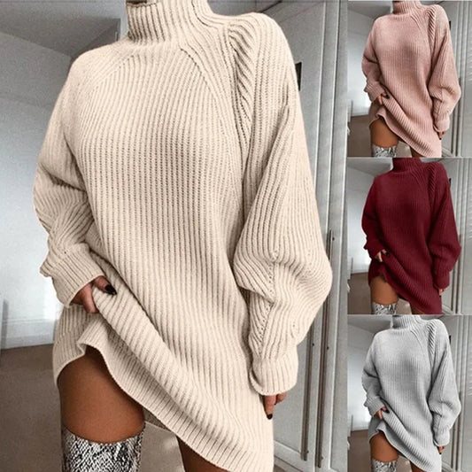 Olivia | Comfortabele Jurk - Sweater met Col