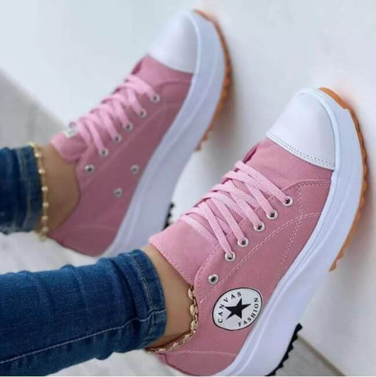 TrendSet Canvas Dames Sneakers - Stijlvol en Comfortabel