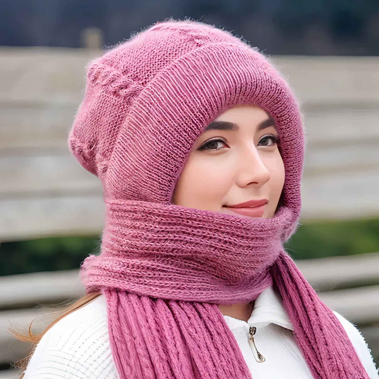 Issa | 2-in-1 wollen muts + sjaal