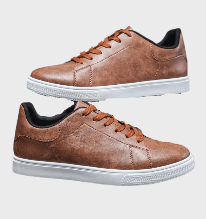 Chambers -  Laag uitgesneden leren sneakers met veters voor heren