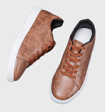 Chambers -  Laag uitgesneden leren sneakers met veters voor heren