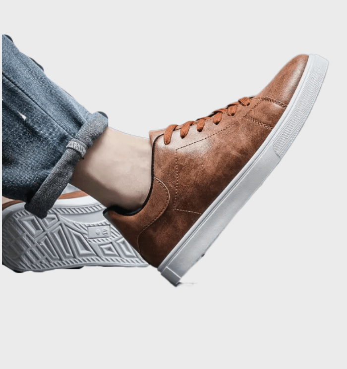 Chambers -  Laag uitgesneden leren sneakers met veters voor heren