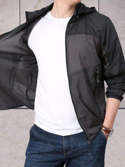 Jessie - 2-kleurig warm en dun sneldrogend jack met capuchon, zakken en ritssluiting