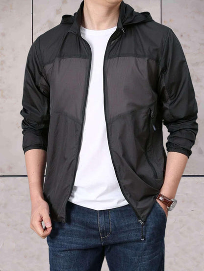 Jessie - 2-kleurig warm en dun sneldrogend jack met capuchon, zakken en ritssluiting