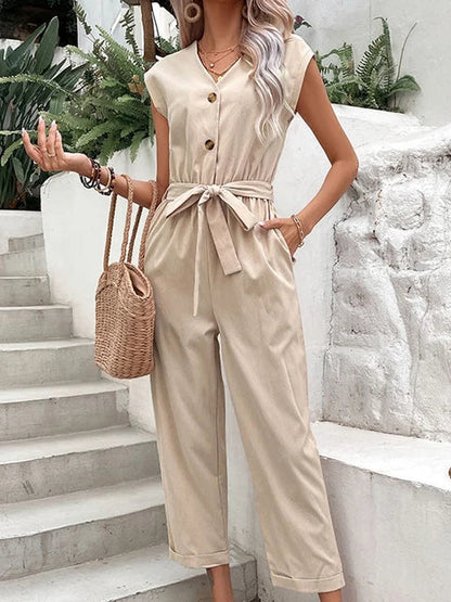 Leanna - Stijlvolle Jumpsuit met Korte Mouwen