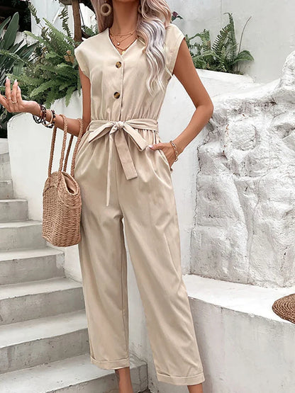 Leanna - Stijlvolle Jumpsuit met Korte Mouwen