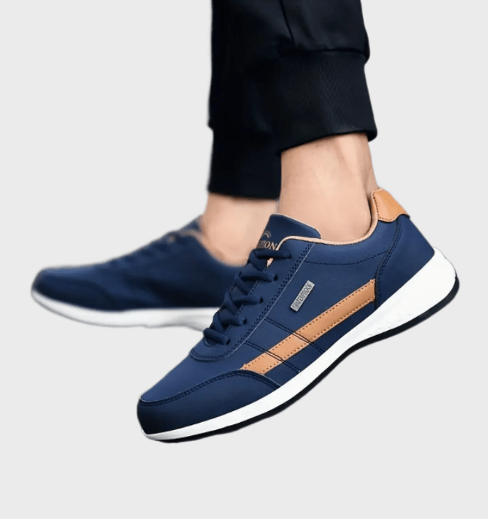 Clarkson -  Tweekleurige herensneakers met veters en print