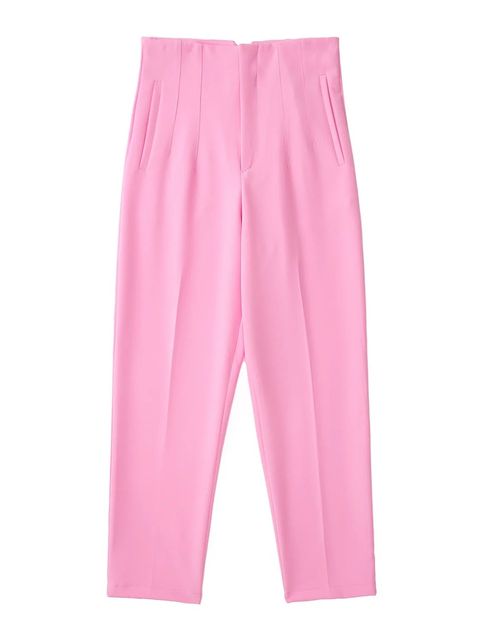 Damesbroek met hoge taille en vlechtwerk