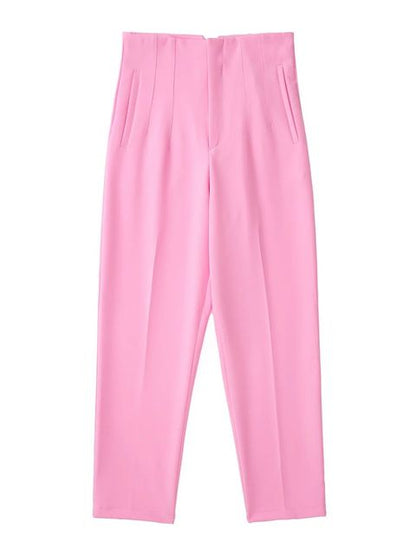 Damesbroek met hoge taille en vlechtwerk