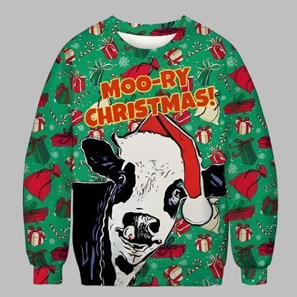 Alina Kersttrui | Kerstmotief 3D-geprinte unisex trui