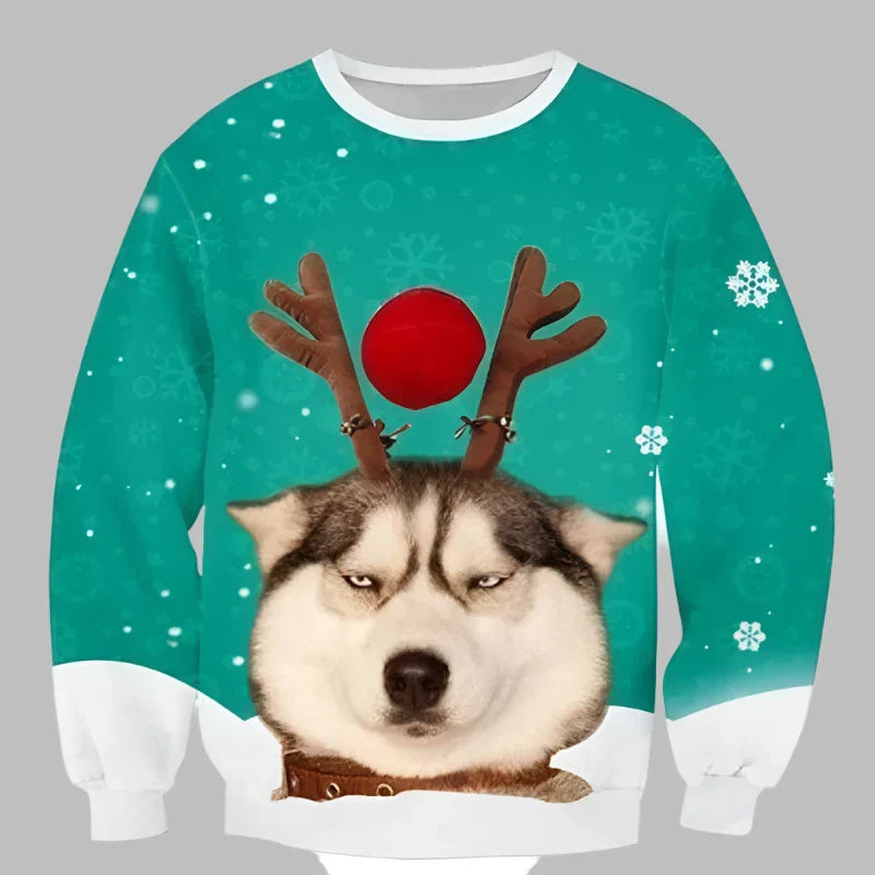 Alina Kersttrui | Kerstmotief 3D-geprinte unisex trui