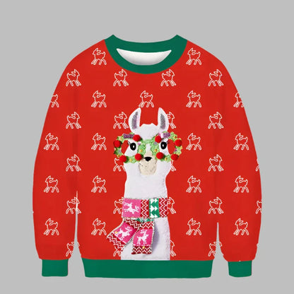 Alina Kersttrui | Kerstmotief 3D-geprinte unisex trui