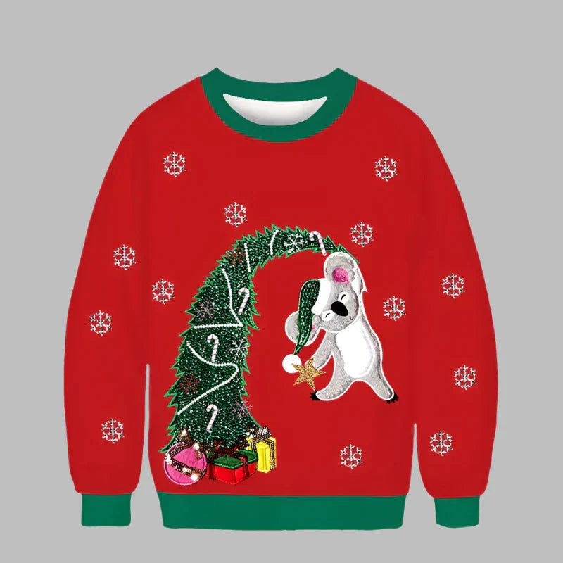 Alina Kersttrui | Kerstmotief 3D-geprinte unisex trui