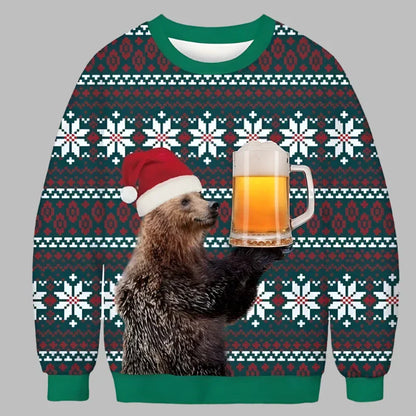 Alina Kersttrui | Kerstmotief 3D-geprinte unisex trui