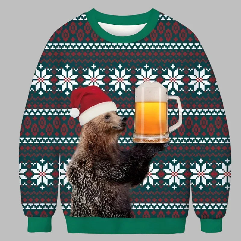 Alina Kersttrui | Kerstmotief 3D-geprinte unisex trui