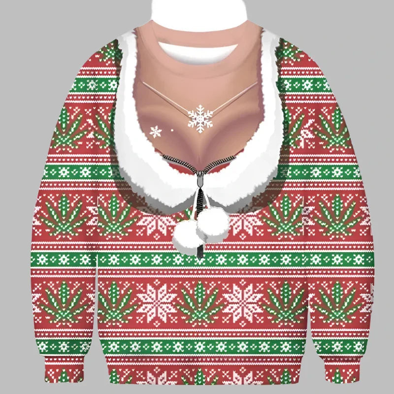 Alina Kersttrui | Kerstmotief 3D-geprinte unisex trui