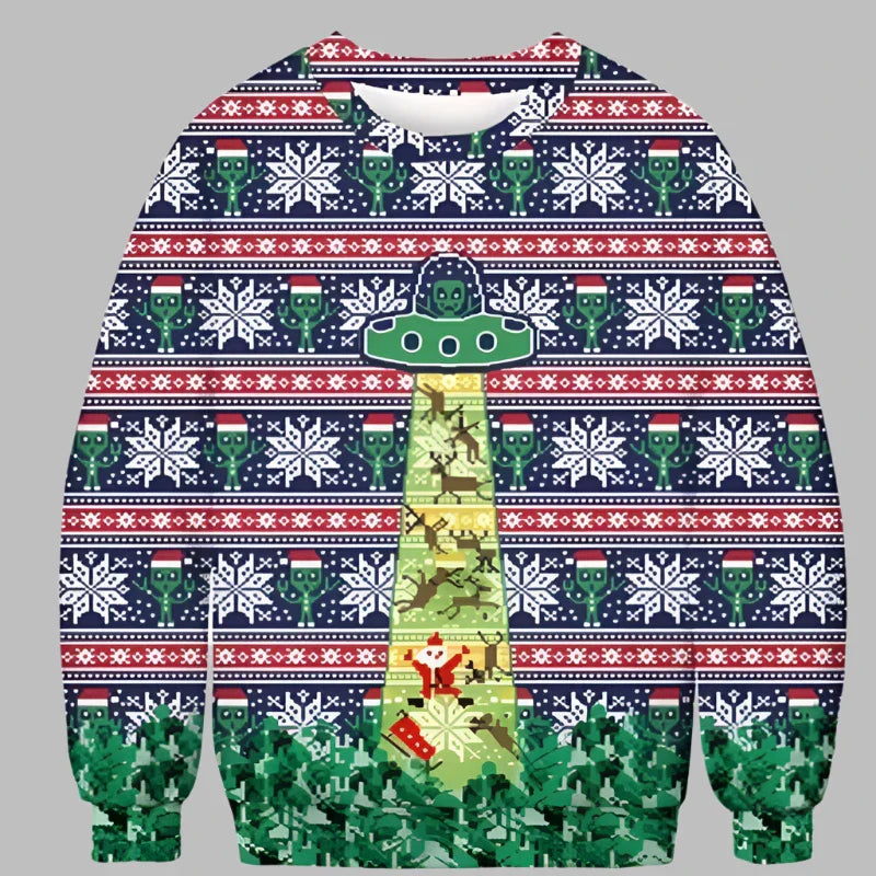 Alina Kersttrui | Kerstmotief 3D-geprinte unisex trui