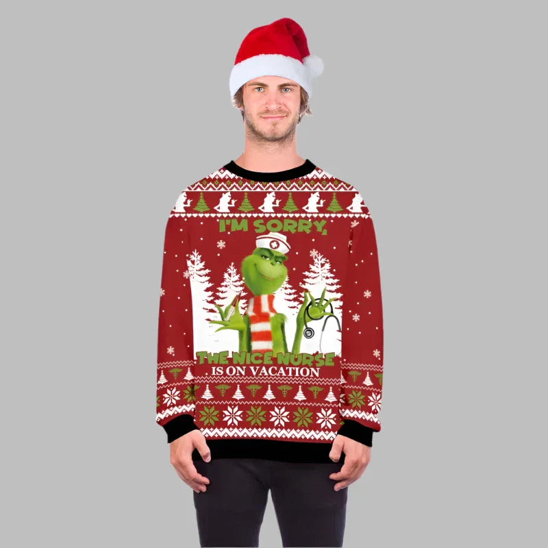 Alina Kersttrui | Kerstmotief 3D-geprinte unisex trui