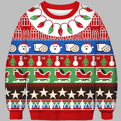 Alina Kersttrui | Kerstmotief 3D-geprinte unisex trui