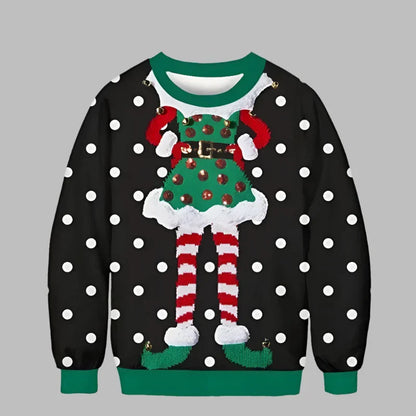 Alina Kersttrui | Kerstmotief 3D-geprinte unisex trui