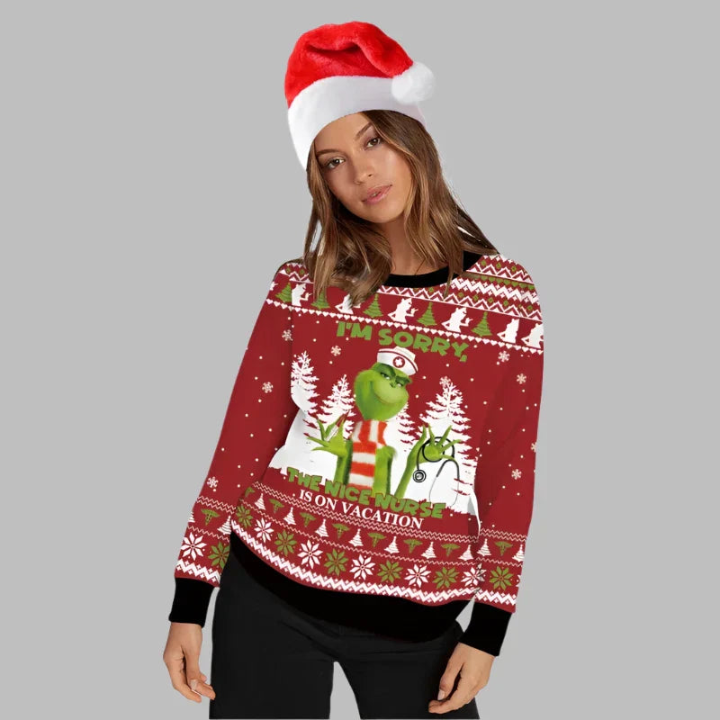 Alina Kersttrui | Kerstmotief 3D-geprinte unisex trui