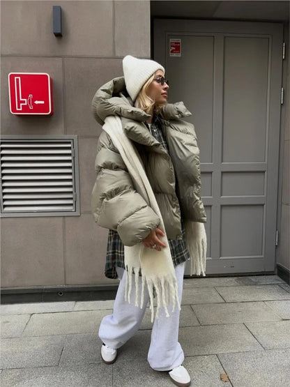 Atelier Puffer | Kort gewatteerde winter damesjas met capuchon