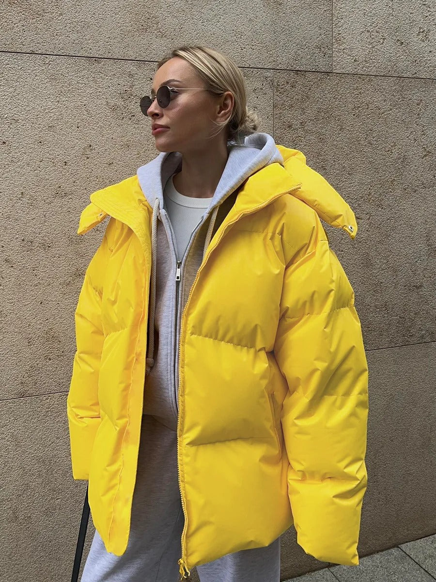 Atelier Puffer | Kort gewatteerde winter damesjas met capuchon