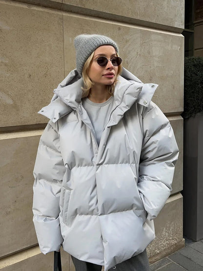 Atelier Puffer | Kort gewatteerde winter damesjas met capuchon