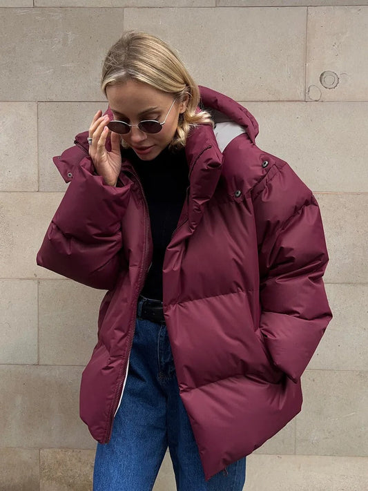 Atelier Puffer | Kort gewatteerde winter damesjas met capuchon