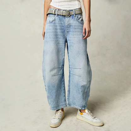 Comfort dames jeans met wijde pijpen