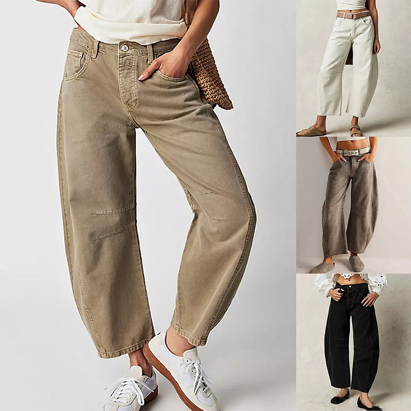 Comfort dames jeans met wijde pijpen