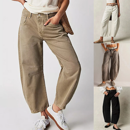 Comfort dames jeans met wijde pijpen