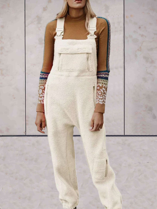 Lilian | Eenvoudige mouwloze fleece jumpsuit met zakken voor dagelijks gebruik