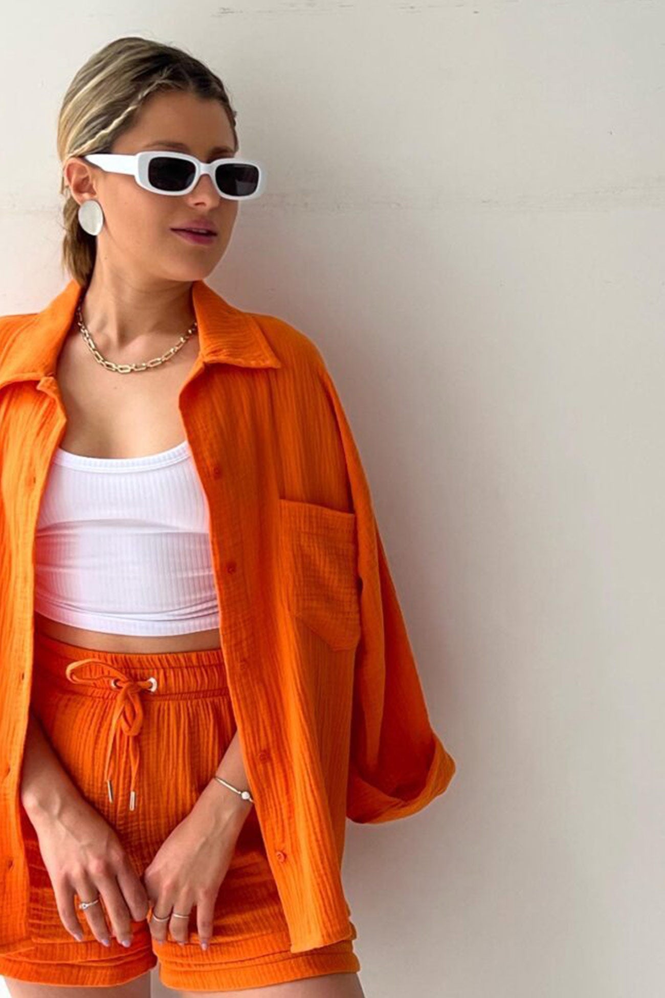 Selena - Slank Langemouwen Shirt en Bijpassende Shorts