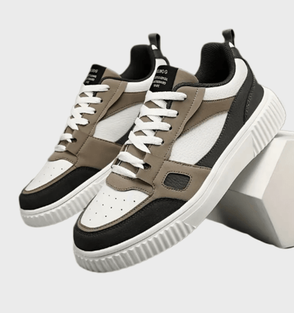 Huck - Tweekleurige halfhoge sneakers voor heren met patroonontwerp schoenen