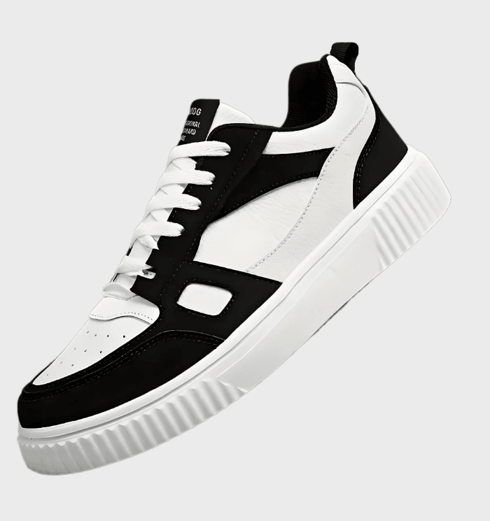 Huck - Tweekleurige halfhoge sneakers voor heren met patroonontwerp schoenen