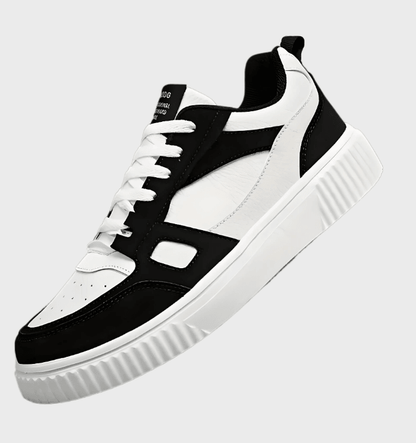 Huck - Tweekleurige halfhoge sneakers voor heren met patroonontwerp schoenen