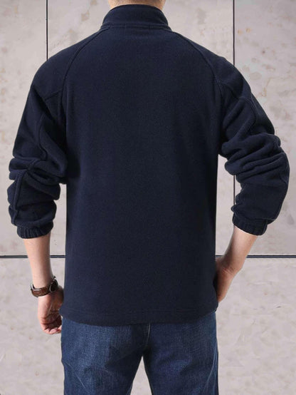 Mark - casual fleecejack met opstaande kraag, zakken en volledige ritssluiting