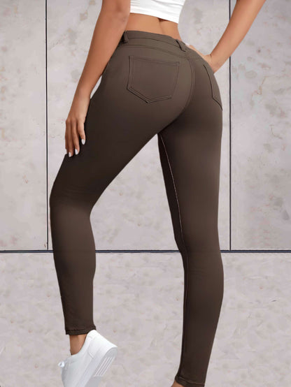 Mila - High-waisted nauwsluitende denim jeans enkel lengte