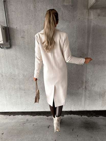 Claire Trenchcoat | Elegante lange double breasted damesjas voor de lente