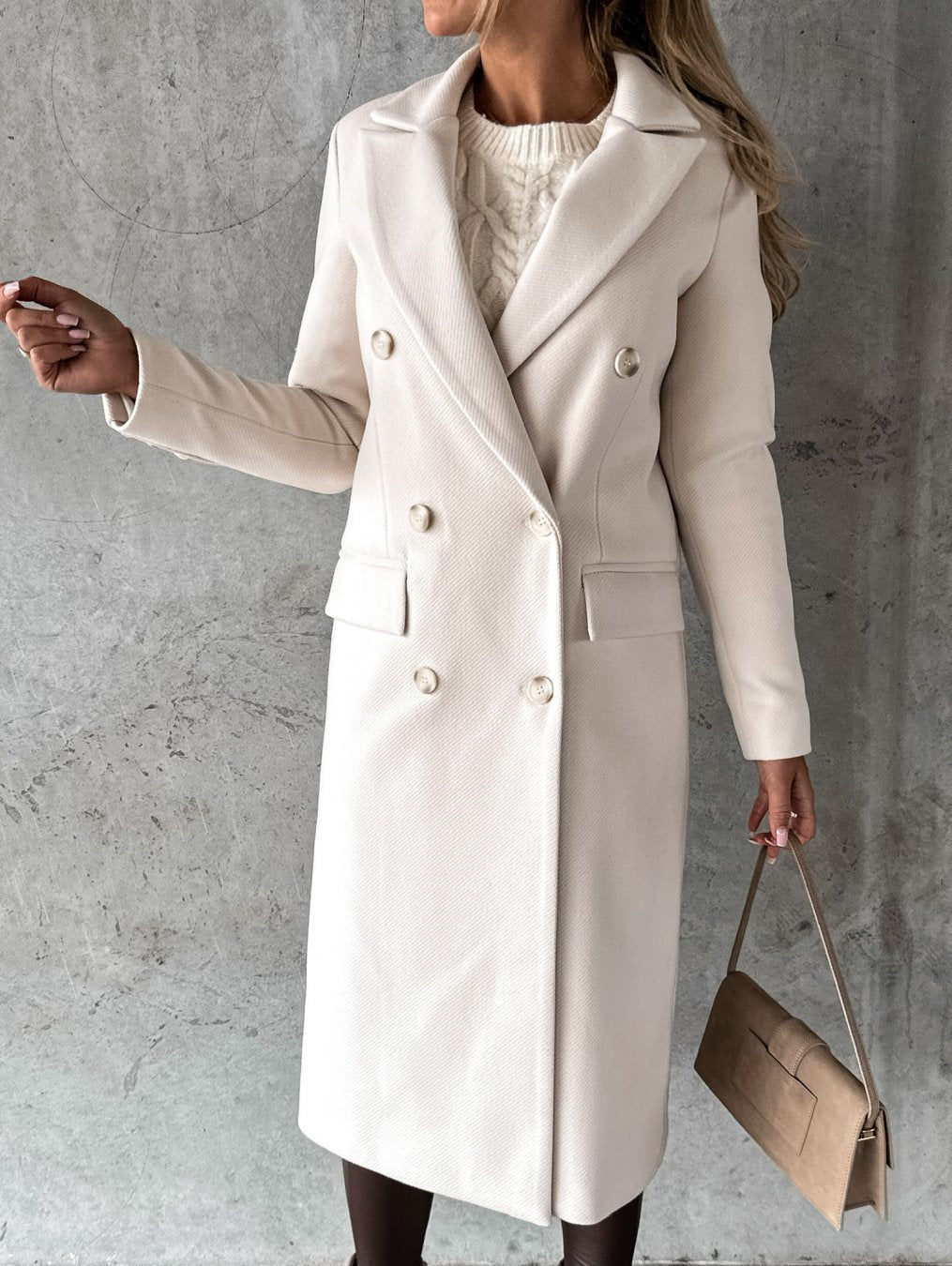 Claire Trenchcoat | Elegante lange double breasted damesjas voor de lente