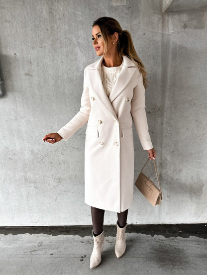 Claire Trenchcoat | Elegante lange double breasted damesjas voor de lente