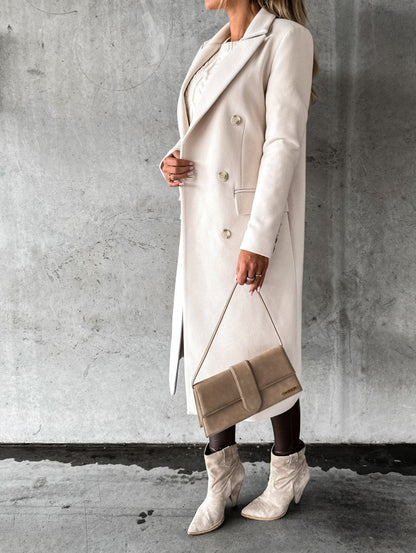 Claire Trenchcoat | Elegante lange double breasted damesjas voor de lente