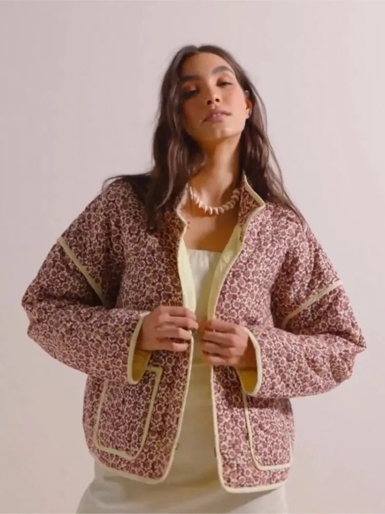 Kendra | Vintage bloemenprint jas